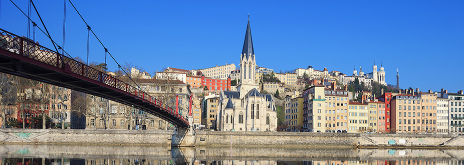 Lyon's bridge and church